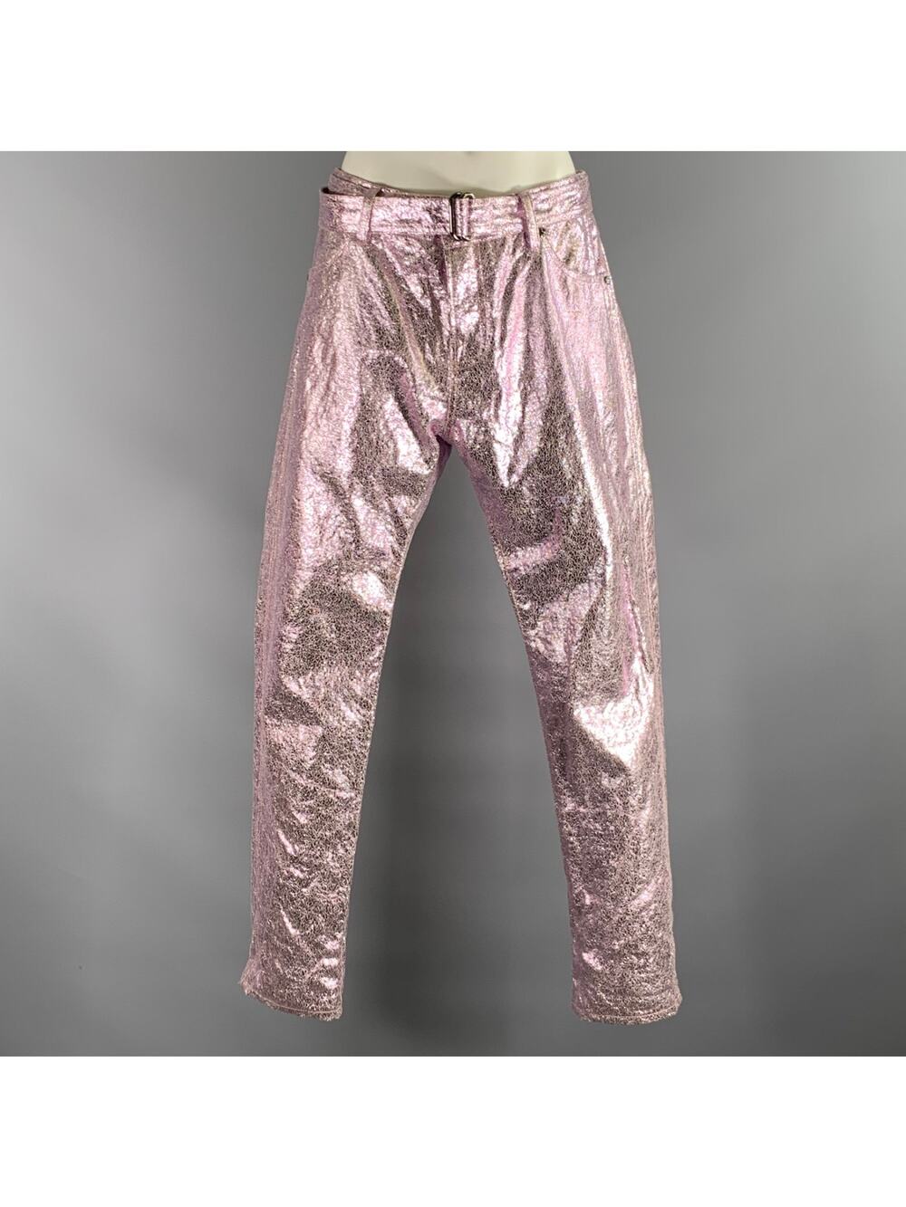 TOM FORD Size M Pink Cotton Blend Metallic Jean Cut Casual Pants